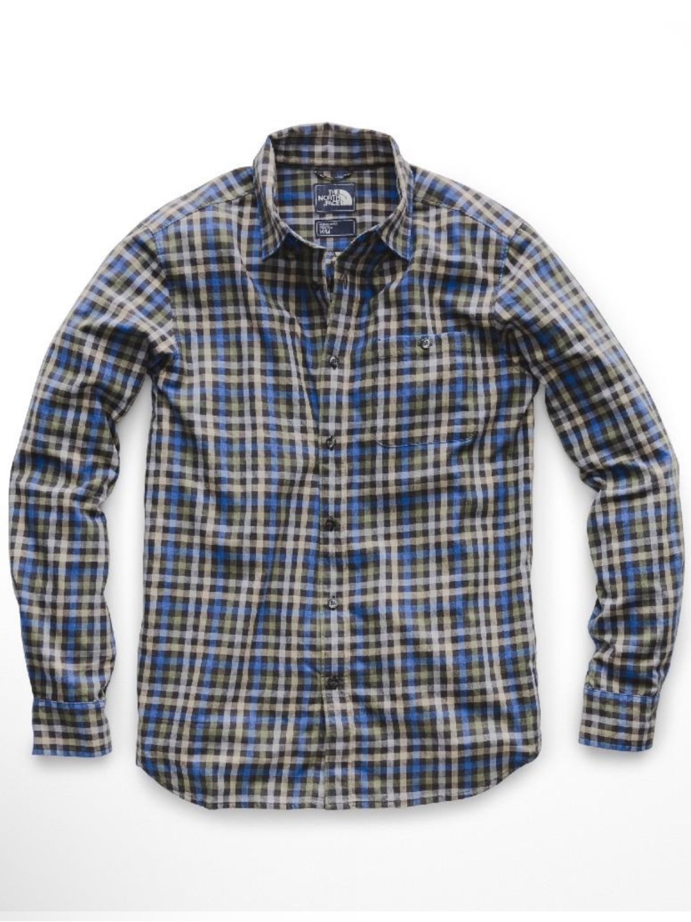 The North Face Men's Hayden Pass 2.0 Plaid Button-Down Shirt - Blue & Gray Large